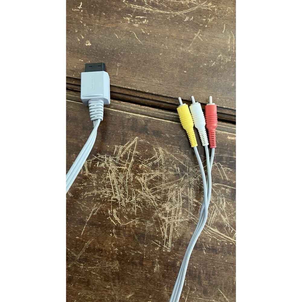 Wii, Wii U AV Composite Cable OEM Official RVL-009 TESTED WORKS PERFECTLY!